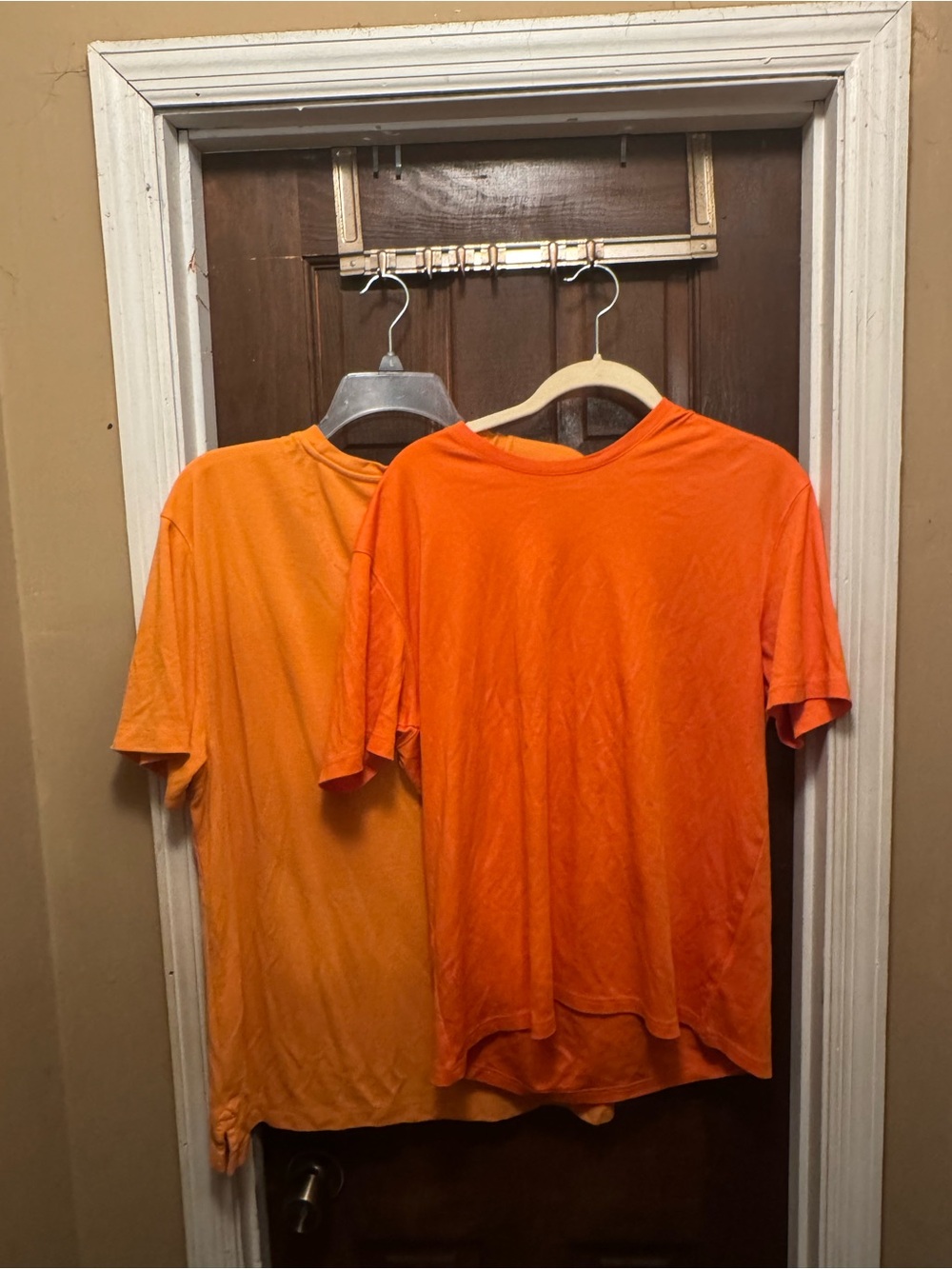 Set of 2 Womens Large Crew Neck T-Shirts- Orange